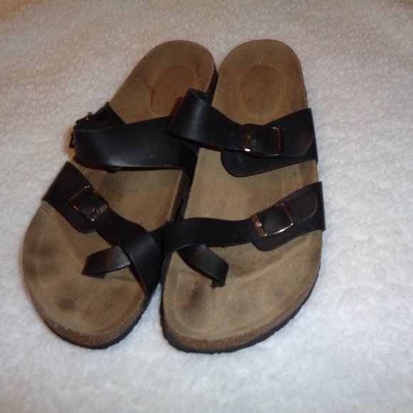 Arizona Fairhaven Womens Adjustable Strap Footbed Sandals Size 8 M Black - Picture 3 of 10